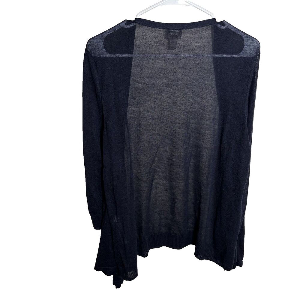 Chico's Sweater Women's 2 Large Sheer Open Cardigan Lightweight Ramie Casual - Picture 2 of 8